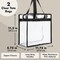 2 Pack Clear Stadium Approved Bags - 12x6x12 Large Transparent Tote Bags with Zippers and Handles for Concerts, Sporting Events, Music Festivals, Work, School, Gym